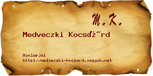 Medveczki Kocsárd névjegykártya